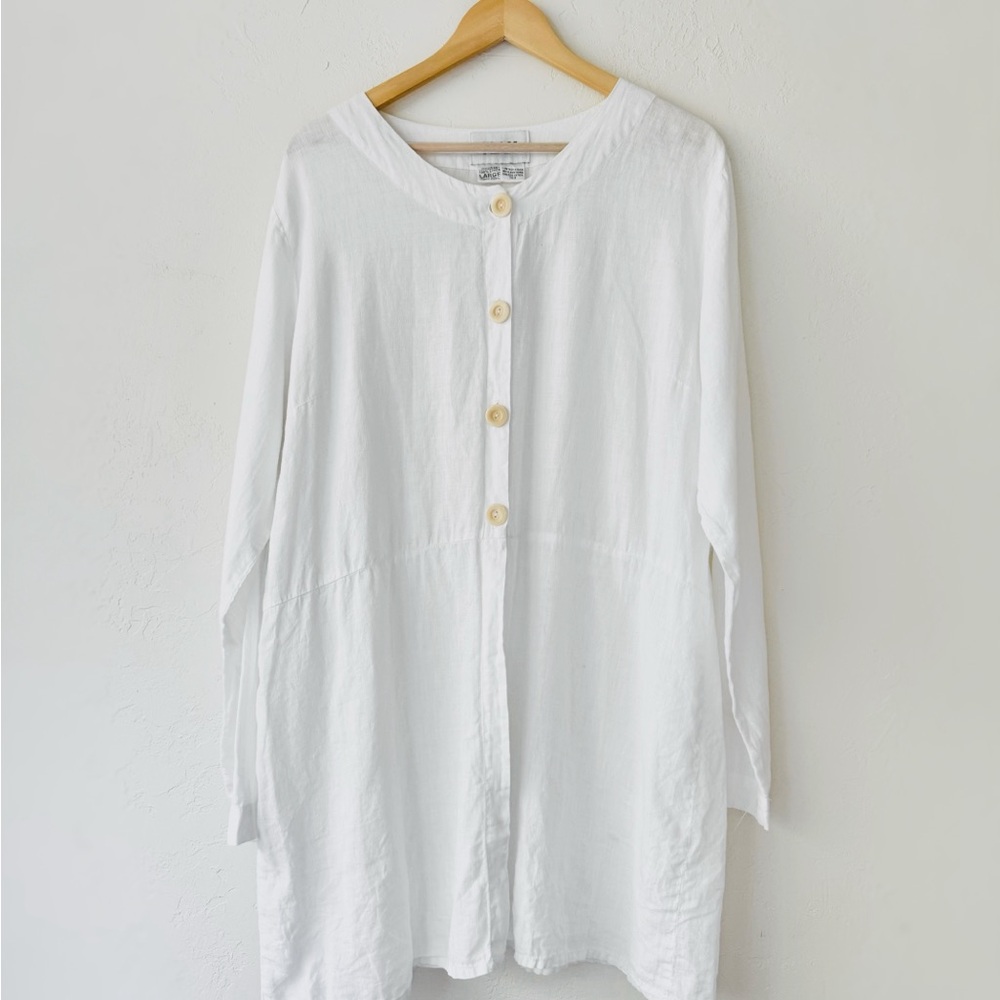 Flax white linen tunic